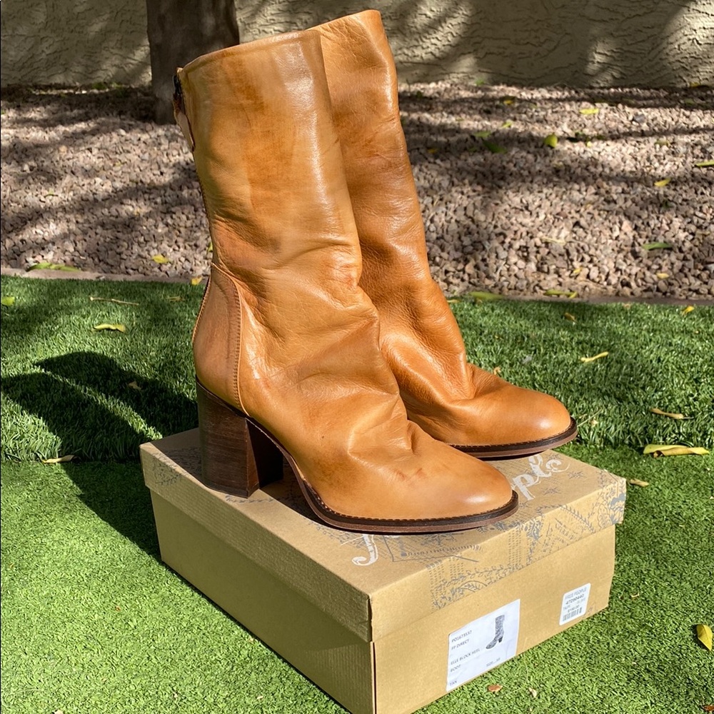 Free People Tan Leather Boots size 39 or 9